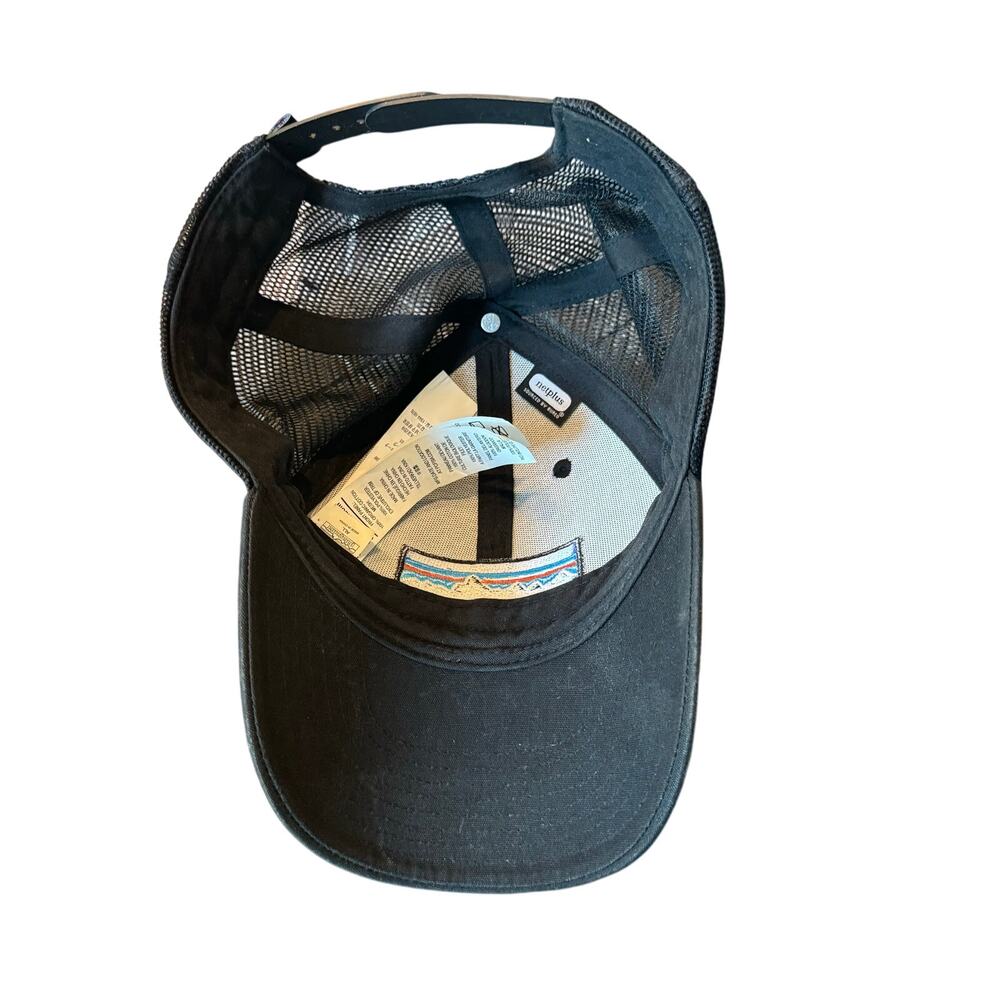Patagonia SnapBack Logo Cap Adjustable Black Mesh Trucker Hat - Picture 2 of 5